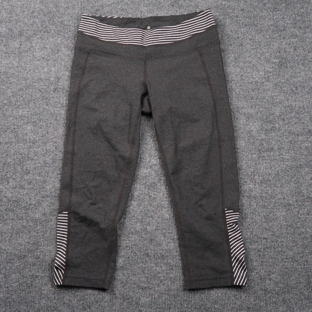 Athleta Leggings Womens Small Cropped Striped‎ Waist Yoga Pants Activewear Gym